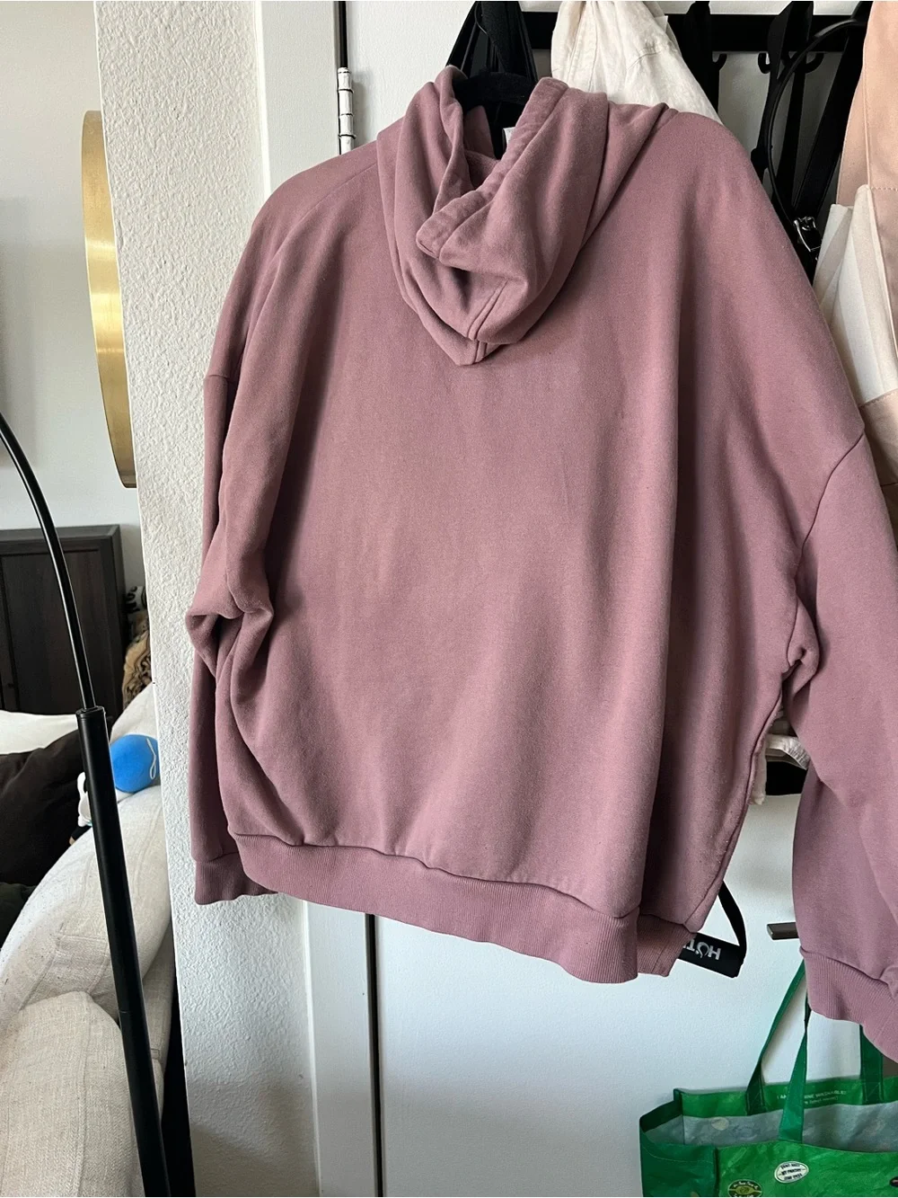 ALO Yoga Mauve Pullover Hoodie with Drawstrings